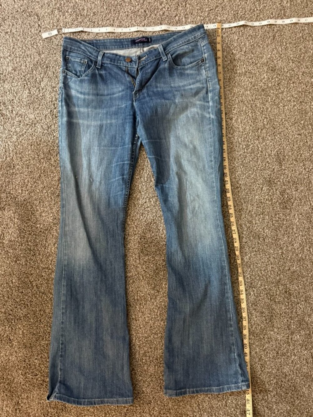 Levi's Superlow 518 Jeans Womens 13 L Medium Wash Flare Bootcut Stretch Y2K